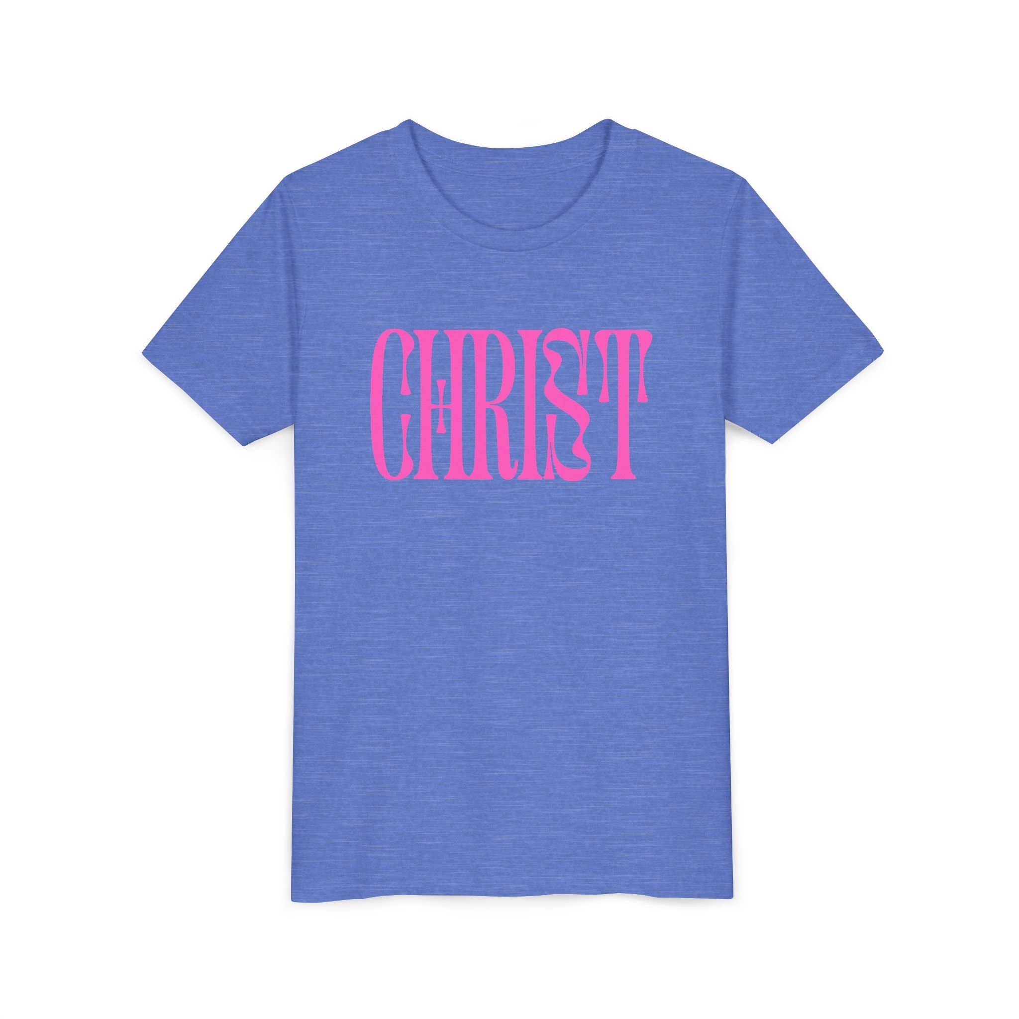 Youth Tee - 'CHRIST' Pink Gospel Logo Christian T-Shirt