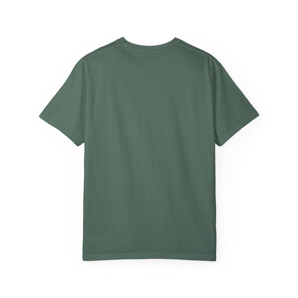 Faith Sunrise T-Shirt — "God Created Heaven and Earth" Retro Wave Tee