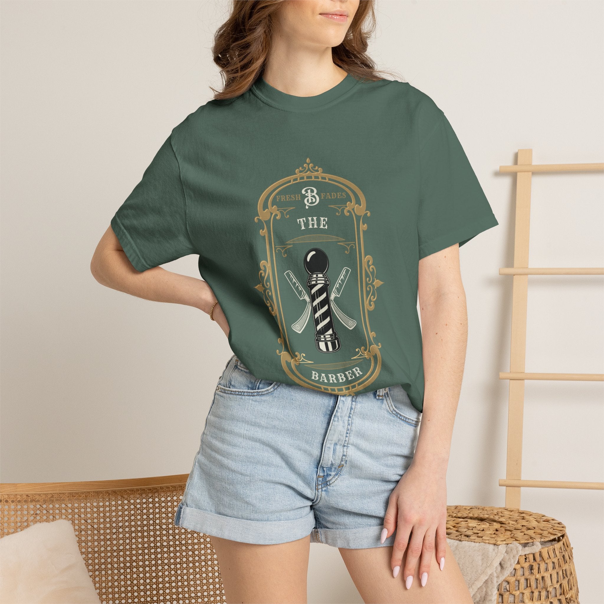 Barber Pole Tee — Vintage Shop Logo T-Shirt